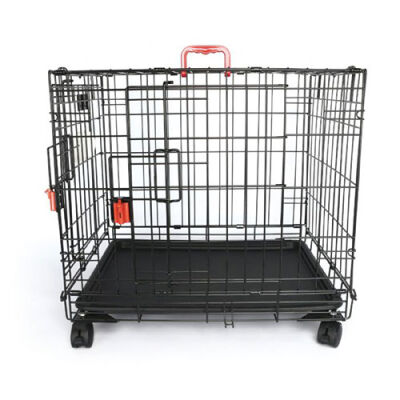 M-Pets Voyager Tekerlekli 2 Kapılı Köpek Kafesi Small Siyah 61x46x48 Cm - 1