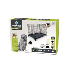 M-Pets Voyager Tekerlekli 2 Kapılı Köpek Kafesi XLarge Siyah 106x71x76 Cm - 1