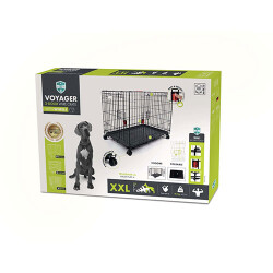 M-Pets Voyager Tekerlekli 2 Kapılı Köpek Kafesi XXLarge Siyah 122x76x84 Cm - 1