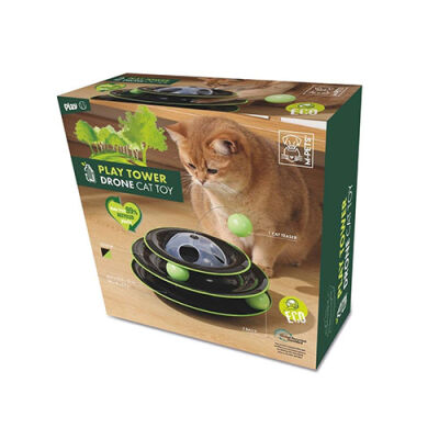 M-Pets Yaylı Dönen Top Kedi Oyuncağı Siyah 25 Cm - 1