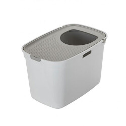 Moderna Top Cat Üstten Girişli Kapalı Kedi Tuvaleti Gri Beyaz 59 Cm - 3