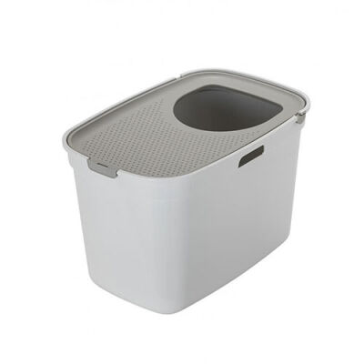 Moderna Top Cat Üstten Girişli Kapalı Kedi Tuvaleti Gri Beyaz 59 Cm - 3