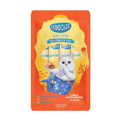 Moochie Ton Balıklı ve Katsuobushili Sıvı Kedi Ödül Maması 5x15 Gr - 1