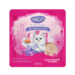 Moochie Ton Balıklı ve Somonlu Sıvı Kedi Ödül Maması 25x15 Gr - Moochie