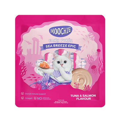 Moochie Ton Balıklı ve Somonlu Sıvı Kedi Ödül Maması 25x15 Gr - 1