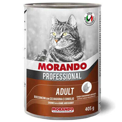 Morando Professional Av Hayvanlı ve Tavşanlı Yetişkin Kedi Konservesi 405 Gr - 1