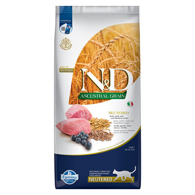N&D Ancestral Grain Kuzulu Yaban Mersinli Düşük Tahıllı Kısırlaştırılmış Kedi Maması 10 Kg - 1