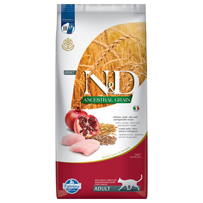 N&D Ancestral Grain Tavuklu Narlı Düşük Tahıllı Yetişkin Kedi Maması 10 Kg - 1