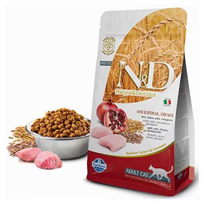 N&D Ancestral Grain Tavuklu Narlı Düşük Tahıllı Yetişkin Kedi Maması 1,5 Kg - 1