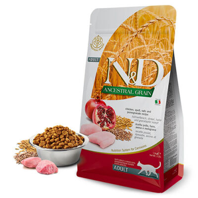 N&D Ancestral Grain Tavuklu Narlı Düşük Tahıllı Yetişkin Kedi Maması 5 Kg - 1