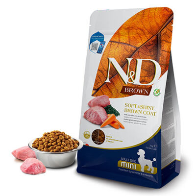 N&D Brown Kuzu Etli ve Spirulinalı Küçük Irk Yetişkin Köpek Maması 5 kg - 1