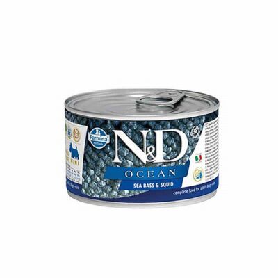 N&D Ocean Levrek ve Mürekkep Balıklı Küçük Irk Tahılsız Yetişkin Köpek Konservesi 140 Gr - 1