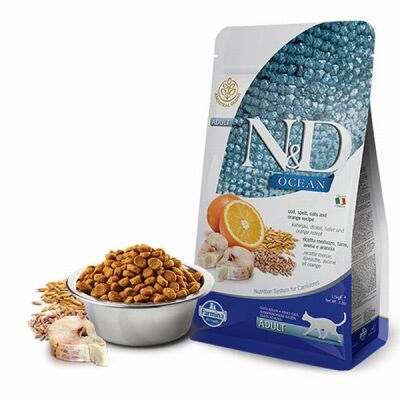 N&D Ocean Morina Balıklı Portakallı Düşük Tahıllı Yetişkin Kedi Maması 5 Kg - 1