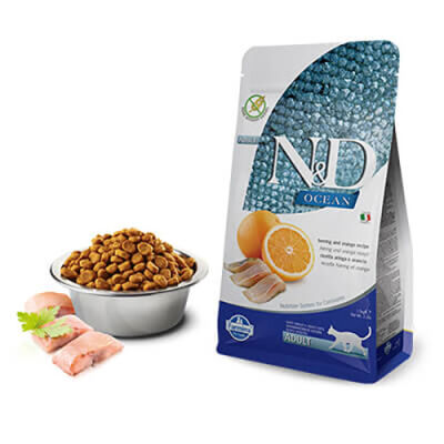 N&D Ocean Ringa Balıklı Portakallı Tahılsız Yetişkin Kedi Maması 10 Kg - 1