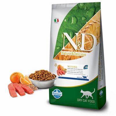 N&D Ocean Somonlu Portakallı Düşük Tahıllı Kısırlaştırılmış Kedi Maması 10 Kg - 1