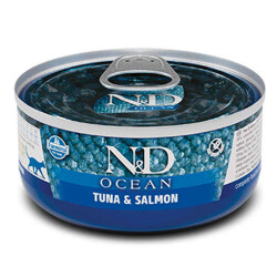 N&D Ocean Ton Balıklı Somonlu Tahılsız Yetişkin Kedi Konservesi 6 Adet 70 Gr - ND