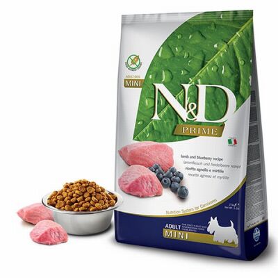 N&D Prime Kuzulu Yaban Mersinli Küçük Irk Tahılsız Yetişkin Köpek Maması 2,5 Kg - 1