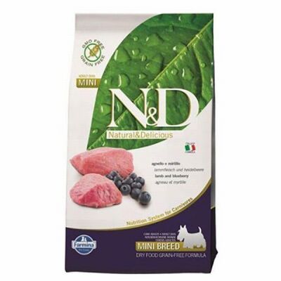 N&D Prime Kuzulu Yaban Mersinli Küçük Irk Tahılsız Yetişkin Köpek Maması 7 Kg - 1