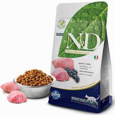 N&D Prime Kuzulu Yaban Mersinli Tahılsız Yetişkin Kedi Maması 5 Kg - 1
