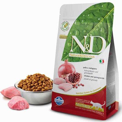 N&D Prime Tavuklu Narlı Tahılsız Kısırlaştırılmış Kedi Maması 10 Kg - 1