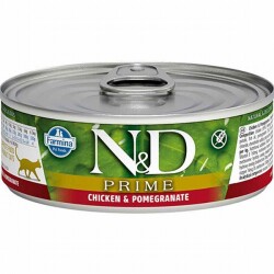 N&D Prime Tavuklu Narlı Tahılsız Yetişkin Kedi Konservesi 6 Adet 80 Gr - ND