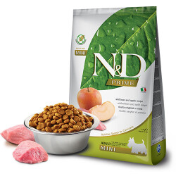 N&D Prime Yaban Domuzlu Elmalı Küçük Irk Tahılsız Yetişkin Köpek Maması 7 Kg - ND