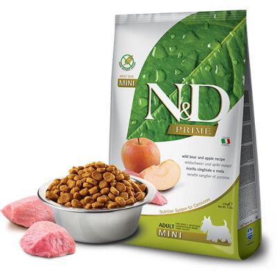 N&D Prime Yaban Domuzlu Elmalı Küçük Irk Tahılsız Yetişkin Köpek Maması 7 Kg - 1