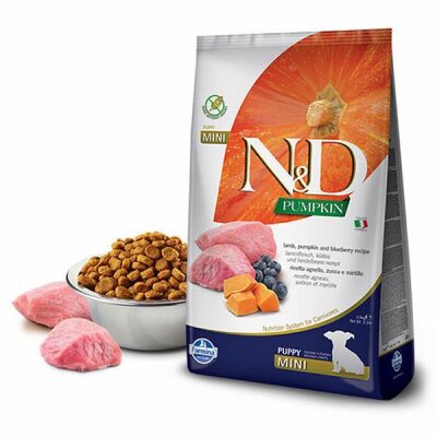 N&D Pumpkin Balkabaklı Kuzulu Yaban Mersinli Küçük Irk Tahılsız Yavru Köpek Maması 2,5 Kg - 1