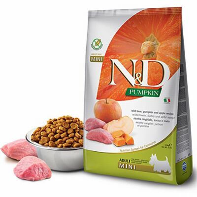 N&D Pumpkin Balkabaklı Yaban Domuzlu Küçük Irk Tahılsız Yetişkin Köpek Maması 2,5 Kg - 1