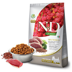 N&D Quinoa Ördekli Kısırlaştırılmış Küçük Irk Yetişkin Köpek Maması 2,5 kg - ND