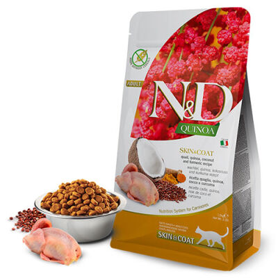 N&D Quinoa Skin & Coat Bıldırcın Etli Yetişkin Kedi Maması 5 kg - 1