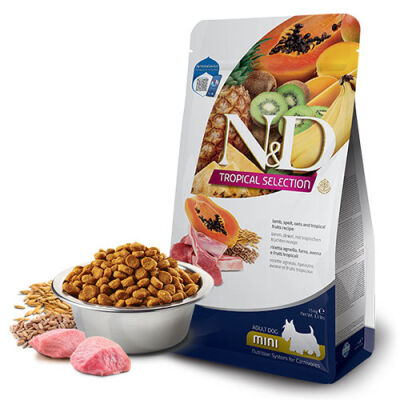 N&D Tropical Selection Kuzu Etli ve Tropikal Meyveli Mini Irk Yetişkin Köpek Maması 5 Kg - 1