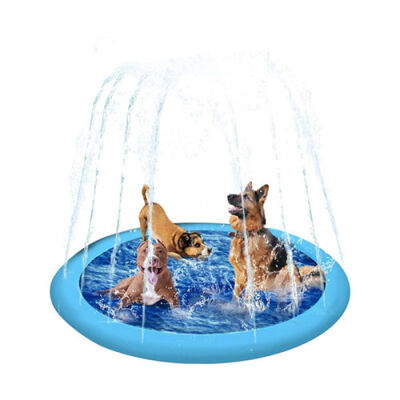 Pawise Su Fışkırtmalı Şişme Köpek Yatağı Mavi 130 Cm - 1
