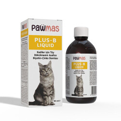 Pawmas Plus-B Liquid Kediler için Tüy Dökülmesini Azaltıcı Biyotin ve Çinko Damlası 50 Ml - Pawmas