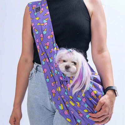 Pawstar Ice Cream Crossbody Küçük Irk Köpek Taşıma Çantası 50x15x20 Cm - 1