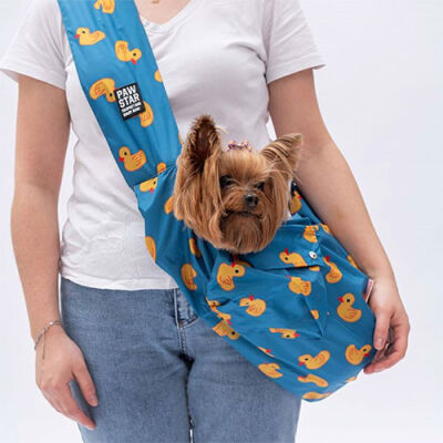 Pawstar Ördekli Crossbody Küçük Irk Köpek Taşıma Çantası 50x15x20 Cm - 1