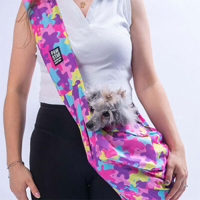Pawstar Rosea Camouflage Crossbody Küçük Irk Köpek Taşıma Çantası 50x15x20 Cm - 1