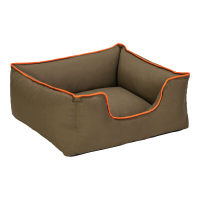 Pet Comfort Alpha Kedi ve Köpek Yatağı Haki Turuncu Biye Small 60x50cm - 2