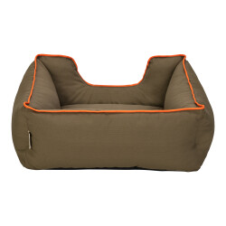 Pet Comfort Alpha Kedi ve Köpek Yatağı Haki Turuncu Biye Small 60x50cm - 3