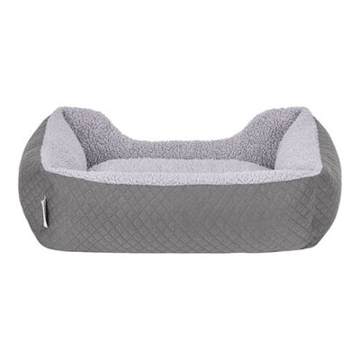 Pet Comfort Bravo Duo Kedi ve Köpek Yatağı Gri Gri Peluş Small 55x45 Cm - 3