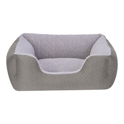 Pet Comfort Echo Kedi ve Köpek Yatağı Gri Gri Peluş Small 60x50 Cm - 1