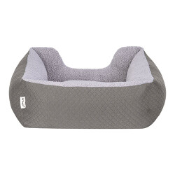 Pet Comfort Echo Kedi ve Köpek Yatağı Gri Gri Peluş Small 60x50 Cm - 3