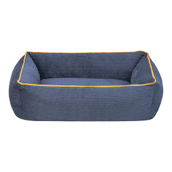 Pet Comfort Golf Kedi ve Köpek Yatağı Parliament Mavi w Hardal Biye XS 55x45cm - 1