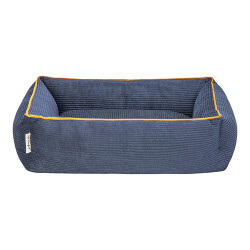 Pet Comfort Golf Kedi ve Köpek Yatağı Parliament Mavi w Hardal Biye XS 55x45cm - 3