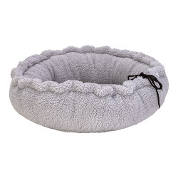 Pet Comfort Sunflower Çift Taraflı Peluş Kedi ve Köpek Yatağı Gri 60 Cm - Pet Comfort