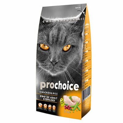 Pro Choice 32 Sterilised Tavuklu ve Pirinçli Kısırlaştırılmış Kedi Maması 15 Kg - 1