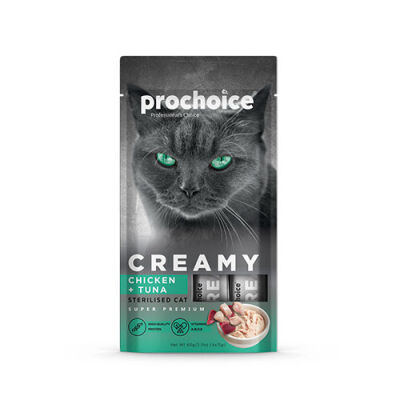 Pro Choice Creamy Tavuklu ve Ton Balıklı Sıvı Kedi Ödül Maması 4x15 Gr - 1