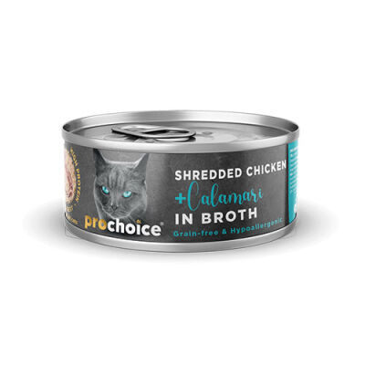 Pro Choice Hypo-Allergenic Sos İçinde Tavuklu ve Kalamarlı Tahılsız Yetişkin Kedi Konservesi 70 Gr - 1