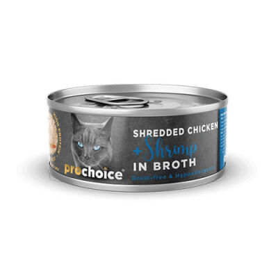 Pro Choice Hypo-Allergenic Sos İçinde Tavuklu ve Karidesli Tahılsız Yetişkin Kedi Konservesi 70 Gr - 1