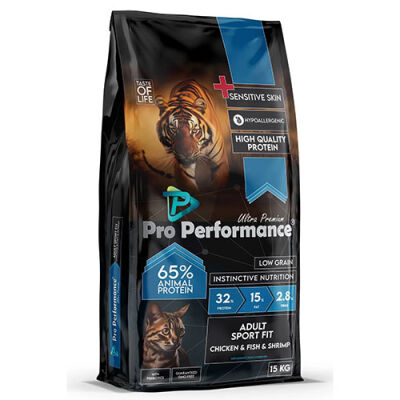 Pro Performance Kızlıcıklı Tavuklu Karidesli ve Somonlu Yetişkin Kedi Maması 15 Kg - 1
